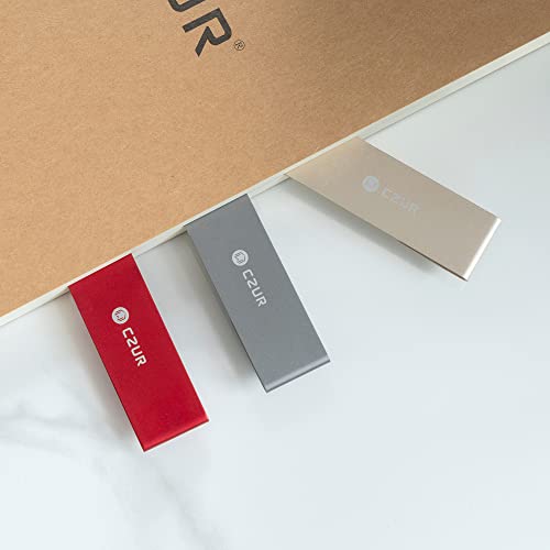Czur Mental Bookmark, Stylish Bookmarks, Teacher Valentine Gift, Unique Gift For Women, Men, Readers, Light&Durable Reward Bookmark With Anodizing Technology, Supergrip U-Shape Design-3 Pieces #TOP6