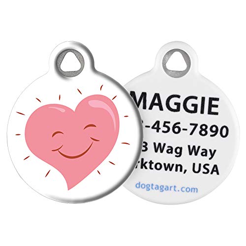 Dog Tag Art Cat or Dog Tag, Personalized Name Tag for Pets, Joyful Heart, Small