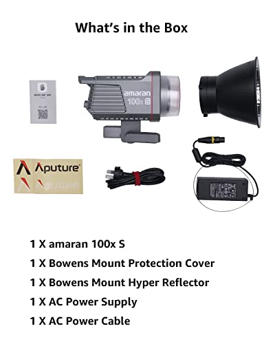 Image of Aputure amaran 100x S Bi-Color LED Video Light, 100W Output, Bluetooth App Control, 9 Built-in Lighting Effects, DC /AC Power Supply, Ultra Silent Fan