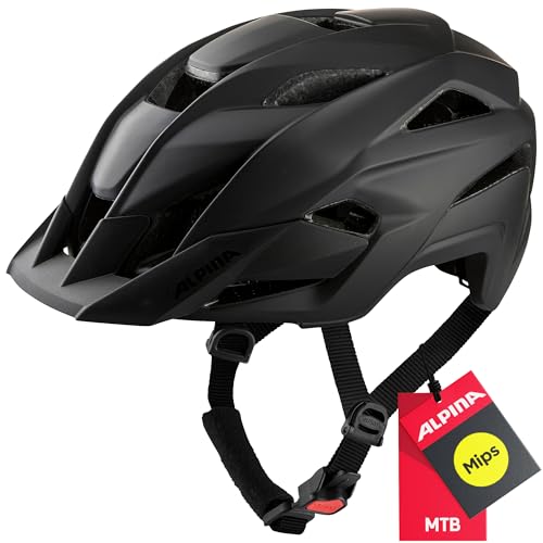 ALPINA Stan MIPS - Leichter, Sicherer & Optimal Belüfteter All-Mountain MIPS Fahrradhelm mit Fliegennetz, für Erwachsene, Black matt, M (56-59 cm)