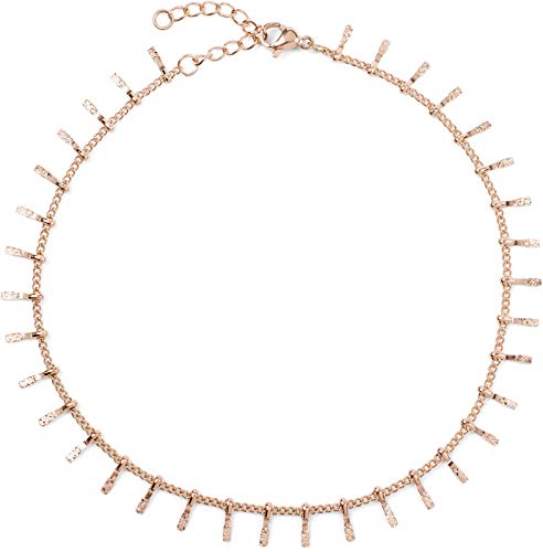 styleBREAKER Bracelet de Cheville pour Dames avec pendentifs Finement décorés, chaîne à maillons, Fermoir en Forme de Homard, chaîne, Bijoux 05080011,...