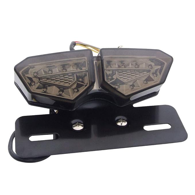 RudraRidez Bike Universal Led Motorcycle Tail Lamp Turn Signal Light Brake Number Plate Holder Light (Light Color- Yellow, Red) Pack of 1 650 GT-image-16