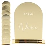 SMASOLO アクリル製10枚セットアーチ型立体彫刻テーブルセッティングカード 結婚式や宴会の受付番号席札 パーティー用透明数字の席札サイ