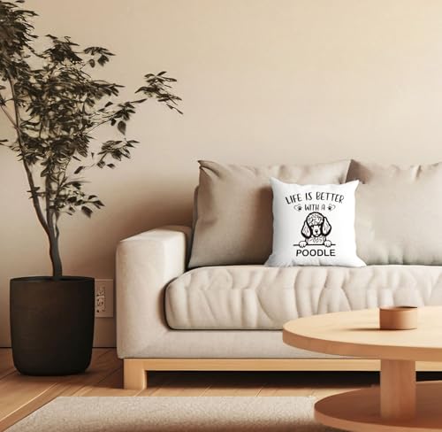 Huester 318 Poodle Pillow Covers 18X18,Poodle Gifts,Poodle Gifts For Poodle Lovers,Poodle Decor,Poodle Mom Gifts,It'S Not Dog Hair It'S Poodle Glitter Throw Pillow Covers thumb #2