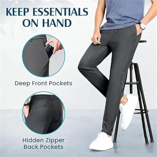 Ice Silk Mesh Panel Casual Pants, Mesh Irons Cooling Pants for Men Over 55, Quick Drying Breathable with Pockets3