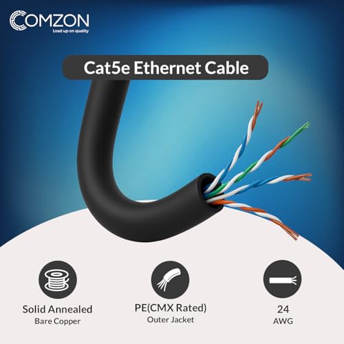 Cable Ethernet Cat5e negro para exterior 1000 pies miniatura 4