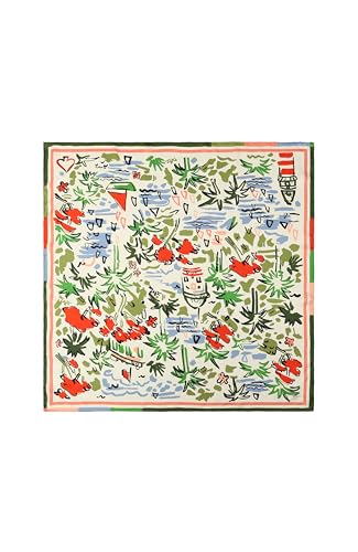 kate spade new york Women's Coastal Scene Silk Square Scarf, Stylish & Lightweight Fashion Accessory3