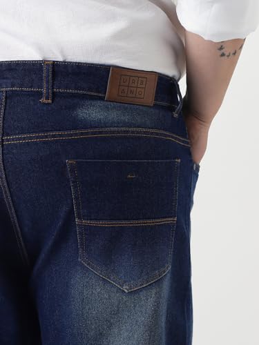 Image of Urbano Plus Men's Straight Fit Heavy Washed Jeans Stretchable