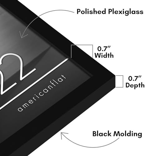 Americanflat 16x22 Picture Frame with Polished Plexiglass - Streamline Collection - Thin Border Picture Frame for Wall Display - Hanging Hardware Included - Black