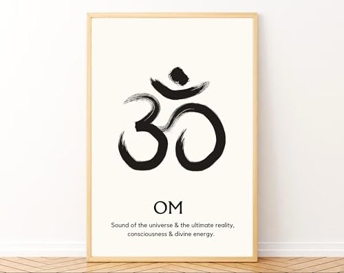 Image of Gamya Spiritual Big Aesthetic Framed Meditation Affirmation Motivational Posters For Living Room, Bedroom Office Wall Decor, Dopamine art /Girls Boys Gift Item (13x19 Inches) (Spiritual Symbols (A))