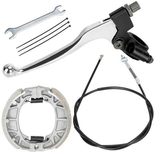Image of YOXUFA Mini Bike Brake Lever Kit Drum Brake Cable Shoes Replacement for Coleman CT200U CT200U-EX BT200X Baja Warrior Heat MB200 Massimo Axis M200 Predator 212 196cc 200cc Parts W / 22mm 7 /8 inch Handle