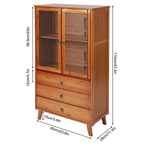 Accent Storage Cabinet With 2 Doors, Sideboard Buffet Cabinet, Buffet Sideboard Bar Cabinet With Storage And 3 Drawers, Kitchen Cupboard Server Console Table For Dining Room, Living Room, Bedroom #TOP1