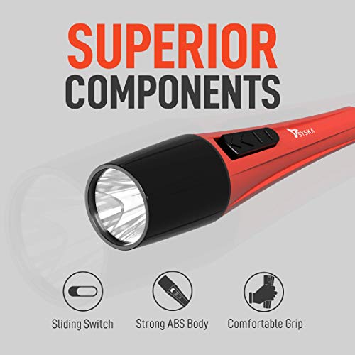 SYSKA T052AA-01 Strong ABS Body LED Torch with Powerful Lumen (RED)