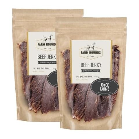 Farm Hounds - Beef Jerky - Premium Natural Beef Jerky for Dogs - Made from 100% Humanely Raised Cattle - Break-to-Size - Great for Training & Treats - No Added Fillers - Made in USA - 3.5 oz - 2 Pack Cover