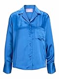 Blusa de la marca danesa JJXX Jack & Jones Jjxx Jxeva LS Comfort Satin Shirt Noos Blusas, Blue Iolite, L para Mujer