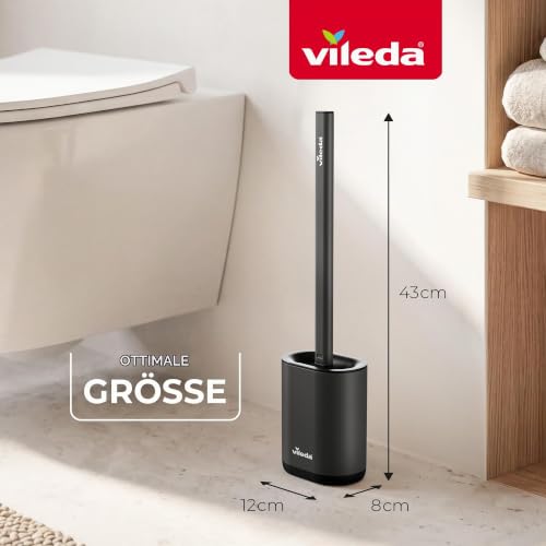 Vileda Scopino WC in Silicone Nero - Testa Flessibile e Manico Inox - Immagine 5
