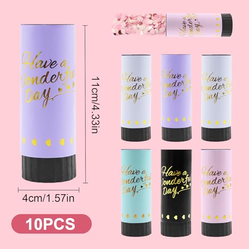 Lot de 10 Canons à Confettis Multicolores, 5 Couleurs – Lances à Confettis pour Mariage, Anniversaire et Fête – Pluie de Confettis Festive pour une Célébration Réussie – vue 3