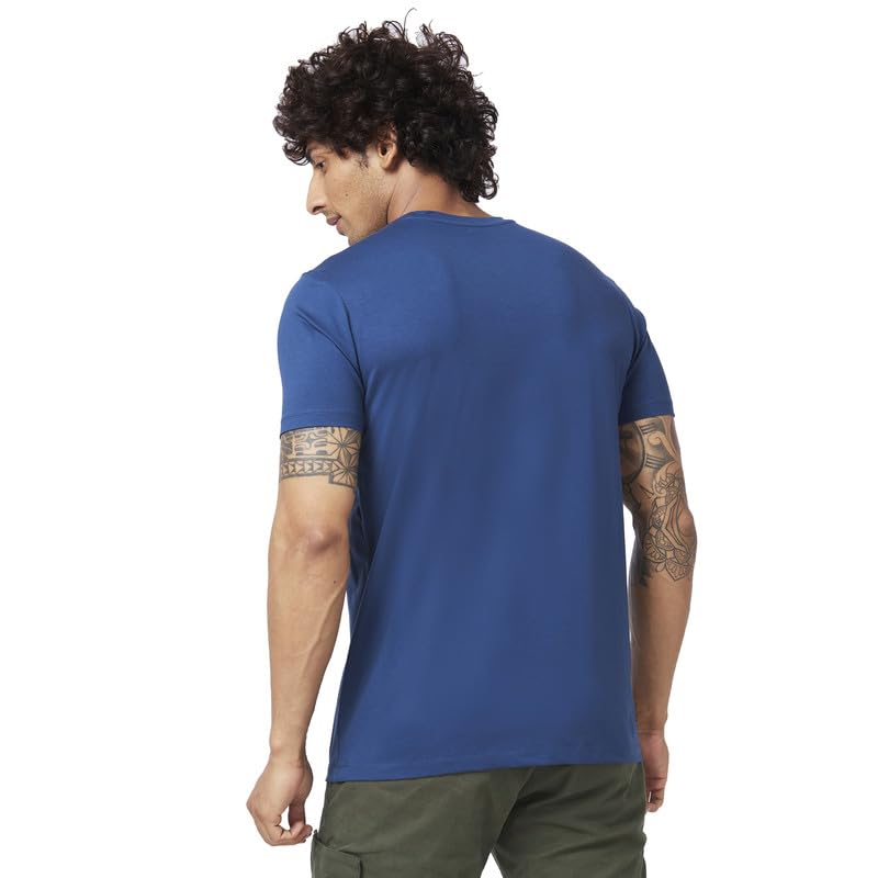 Image of Spykar Men's Slim Fit Round Neck Half Sleeve Printed Casual T-Shirt
