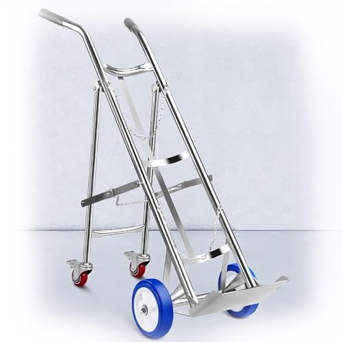Chariot à bouteilles d'oxygène pliable support de bouteilles de gaz en acier inoxydable