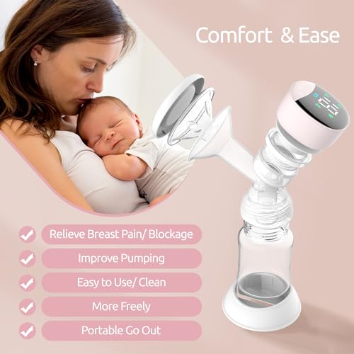 Extractor de leche eléctrico portátil HEYAXA rosa miniatura 2