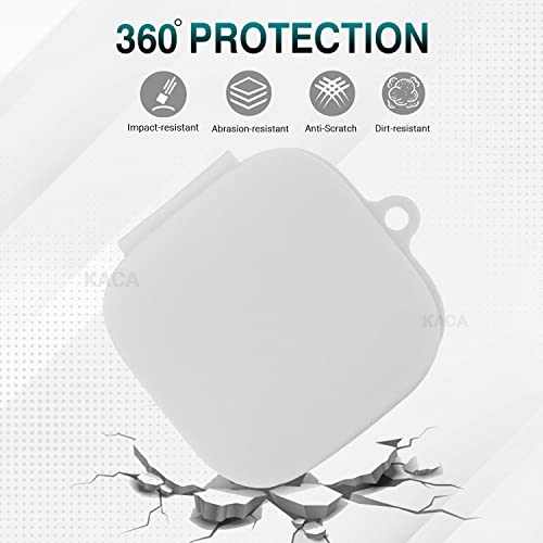 Image of KACA Protective Shockproof Silicone Cover Case with Buckle Compatible with Oppo Enco W51 (White)