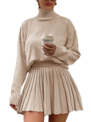 Jenisso Women's 2 Piece Outfits Turtleneck Long Sleeve Oversized...