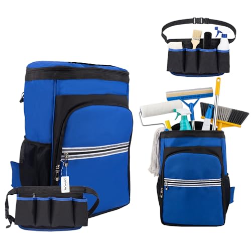 Cleaning Tool Backpack & Belt Set - Large Capacity Multi-Pocket,