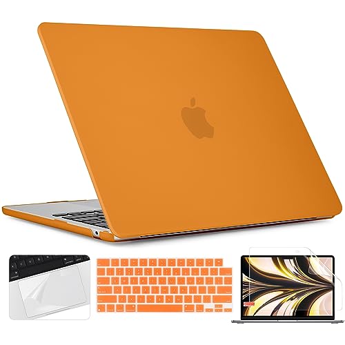 TWOLSKOO Funda rígida mate esmerilada para MacBook Air M3 de 13.6 pulgadas 2022 2023 2024 versión A2681 M2 A3113 con película para trackpad, cubierta de teclado y película para pantalla para MacBook