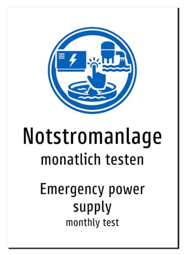 61978-DEEN-S-10 | Notstromanlage Schild Deutsch Englisch