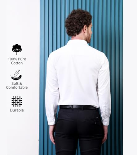 Image of CONTRARY Men's Pure Cotton Solid Stylish Casual & Formal Wear Shirt | Stylish Regular Fit Full Sleeve Comfortable Office Party Trendy Shirt - Multi Color