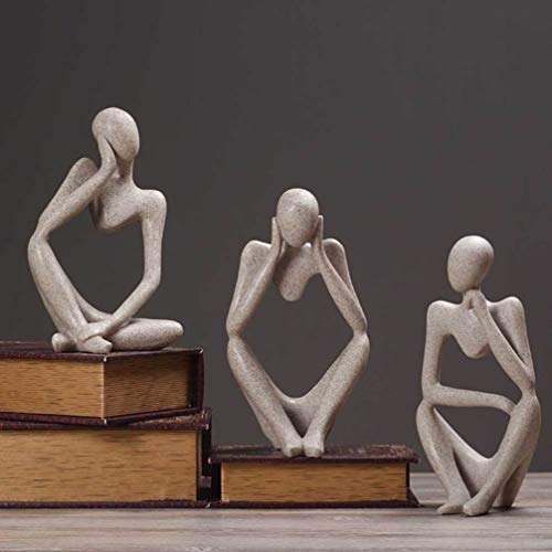 BESPORTBLE Estátua do Pensador Abstrato Figura Humana Escultura Ornamento Moderno de Mesa para Decor