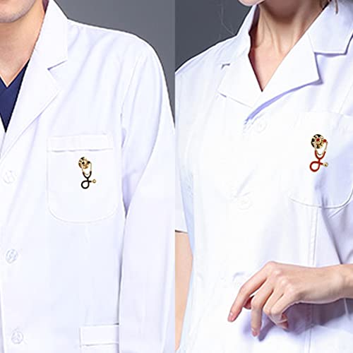 GXXMEI 30PCS Stethoscope Brooch Pins Stethoscope Enamel Lapel Pin Clothing Bags Decoration Brooch for Girls Medical Students Doctor Nurse Graduation Presents (Multuicolor)