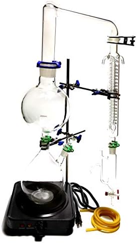 Essential Oil Steam Distillation Apparatus Kit,Coil Reflux Condenser,110v Furnace, Us Plug