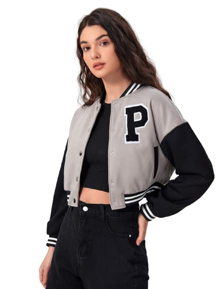 paklon Crop & Buttoned Down Bomber Jacket with Long Sleeve for Woman-picture-49