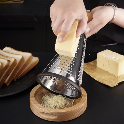 Rallador manual de queso multicolor con mango de madera miniatura 4