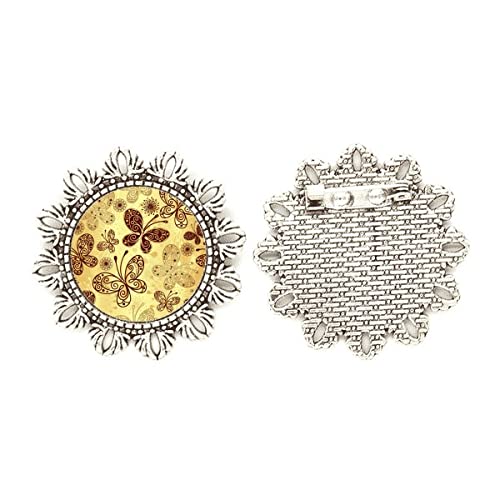 Broche de plata con diseño de flores amarillas para vestidos de invitada