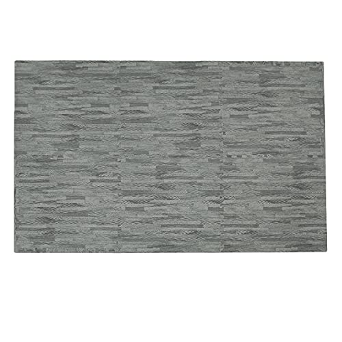 Home Aesthetics 100 Sq. Ft 3/8 Inch Thick Printed Foam Tiles Interlocking Foam Mat, Sea Haze Grey Wood Grain Style Print, (24"X24", 25 Pcs), Protective Flooring For Home, Gym Exercise Or Trade Show #TOP4