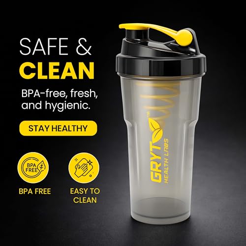 Image of Protein Shaker Bottle with Mixing Ball | Leakproof Gym Shaker Cup for Whey Protein, Pre Workout & Juice | BPA Free Sports Water Bottle for Gym & Fitness (600ml)