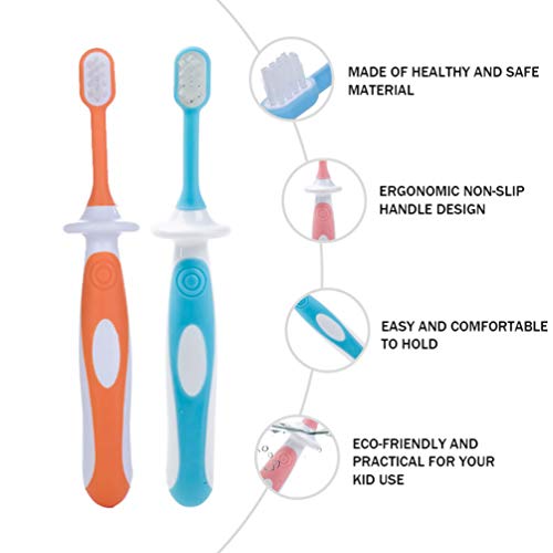 Kisangel Escova de Dentes de Silicone para Bebês com 2 Peças de Escova de Dentes de Treinamento Extr