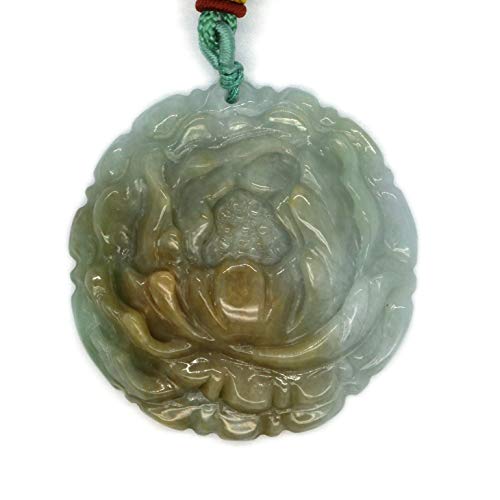 Pendentif en jade jadéite Type A de la série fleur FL-28 sculpté main