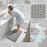 Yimobra Memory Foam Bath Mat, Soft and Comfortable, Super Water Absorption, Non-Slip, Thick, Machine Wash, Easier to Dry for Bathroom Floor Rug, 43 x 61 cm, Gray - Image 3