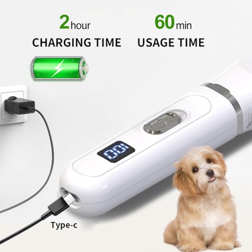 Image of Dog Grooming Kit, 4 in 1 Quiet Pet Clippers for Grooming Supplies, Cordless Cat Paw Trimmer Dog Nail Grinder, Professional Long Hair Shaver Set for Cat Matted Hair and Small Dogs