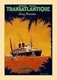 SANS CADRE PostersAndCo ™ CIE Transatlantique PAQUEBOT Rwjm-Poster/Reproduction HQ 42x60cm d\'une Affiche Vintage/Ancienne