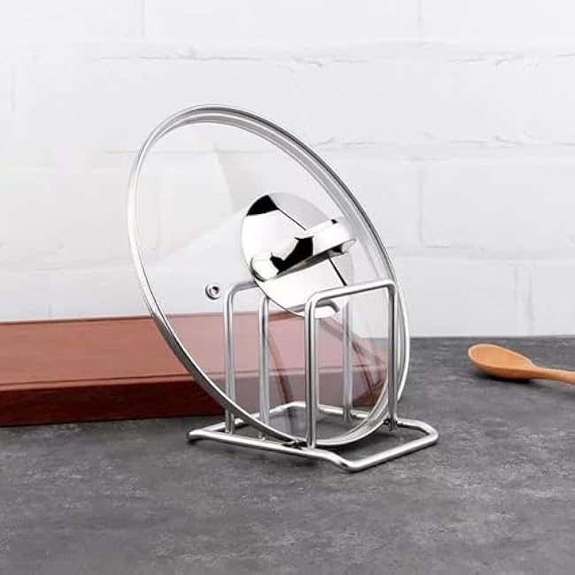 Stainless Steel Cutting Board Organizer,Cutting Board Holder Stand£¬Pot Lid Organizer, Kitchen Storage Rack for Lids and Boards,Cutting Board Stand for Countertop,Space-Saving Rack Organizer