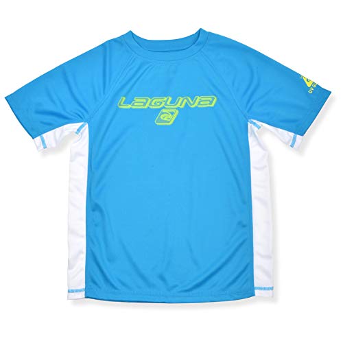 Laguna Boys Crewneck Short Sleeve Loose Fit Rashguard Swim Sun Tee Shirt Upf 50+ - Hawaiian Ocean, Size 10/12 #TOP12