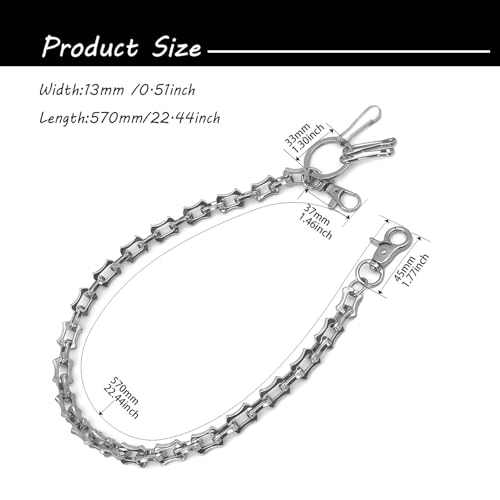 Image of PINKPIN Chains for Men Wallet Chain Biker Chains Jean Pocket Chain Unisex Hip Hop Pant Trouser Chain for Men Women