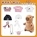WAKSUN Capybara Plush for Boys Girls Birthday Dress Up Cute Plushies,10 Pcs Set,9 Clothes and Accessories Kawaii Stuffed Animal Plushie Toy, Soft Peluche Doll for Kids 10.2 in