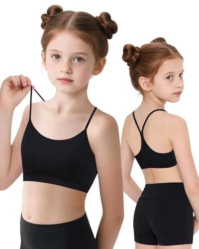 iMuchic Girls Sports Bra with Removable Padding Black