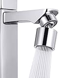 【Spritzwassergeschützt,Wasser sparen】Der Wasserhahnbelüfter sorgt für einen sanften Wasserfluss, genügend Luftblasen, um die Kraft der Wassererosion zu untergraben und Spritzer zu verhindern, und spart im Vergleich zu herkömmlichen Küchenbelüftern 30% -70% Wasser.