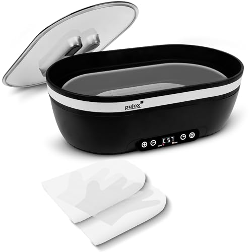 Pulox Baño de Parafina WB-4500 - Baño de cera grande de 4500 ml para manos y pies con 2 contenedores y accesorios